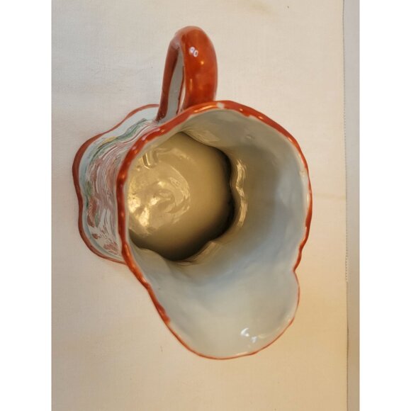 Antique Nippon Hand-Painted Porcelain Pitcher With Geisha & Floral Design 6" - Picture 4 of 9
